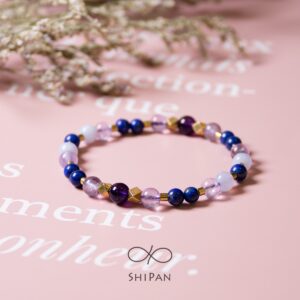 處女座_細膩的紫✧紫水晶青金石藍紋瑪瑙手鍊