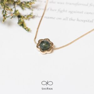 綻花‧松✧綠髮晶花型頸鍊項鍊